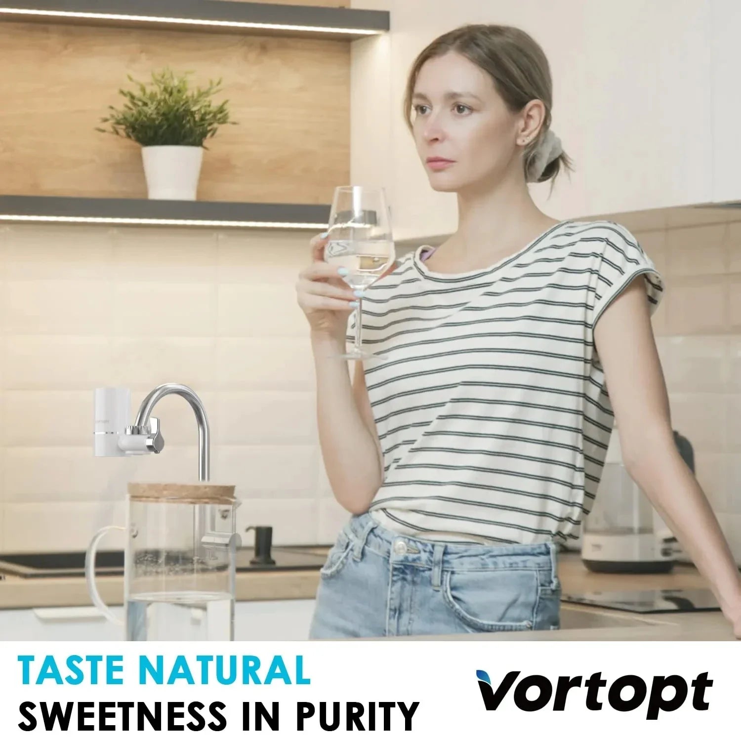 Vortopt Faucet Water Filter Purifier for Kitchen Home Filtro Drinking Filtration System 400 Gallons CEC Mount Tap 0.5 GPM 5stage