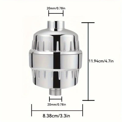 20 Stage Showerhead Filter, Shower Water Filter with 2 Replaceable Filter Cartridges，Shower Filter for Hard Water