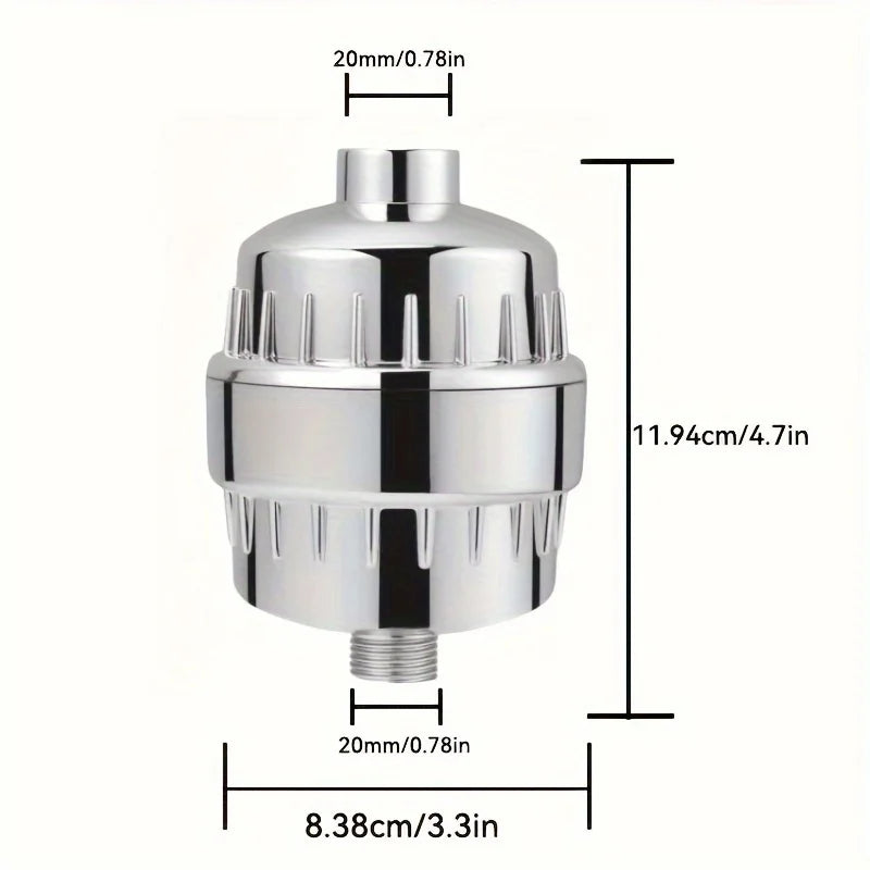 20 Stage Showerhead Filter, Shower Water Filter with 2 Replaceable Filter Cartridges，Shower Filter for Hard Water